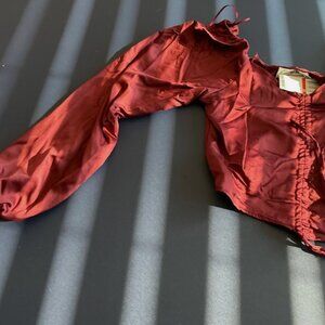 BULK 10 tops NWT Hippie rose blouse Satin Size Port Wine